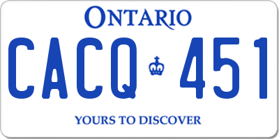 ON license plate CACQ451