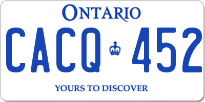 ON license plate CACQ452