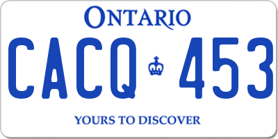 ON license plate CACQ453