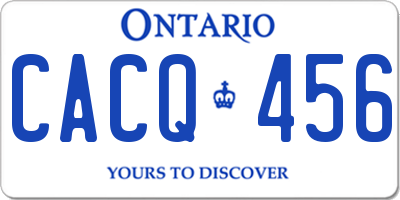 ON license plate CACQ456