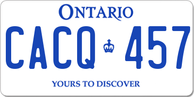 ON license plate CACQ457