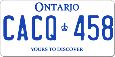 ON license plate CACQ458