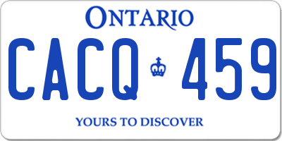 ON license plate CACQ459