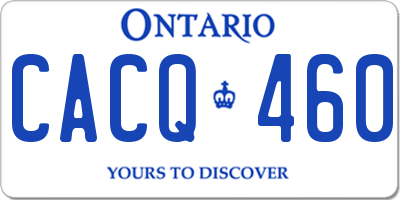 ON license plate CACQ460