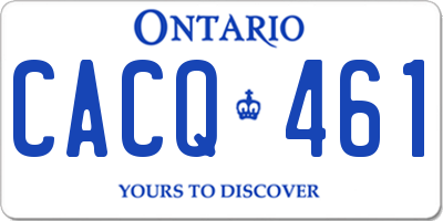 ON license plate CACQ461