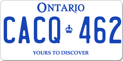 ON license plate CACQ462