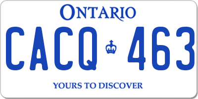 ON license plate CACQ463