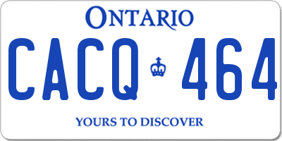 ON license plate CACQ464