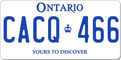 ON license plate CACQ466