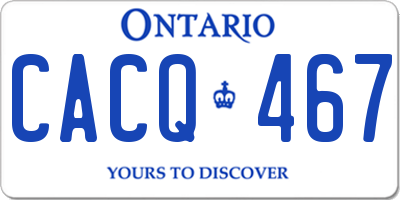 ON license plate CACQ467