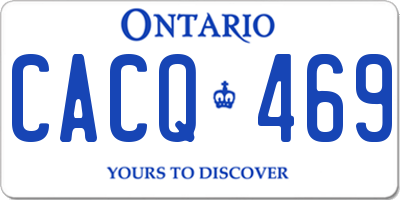 ON license plate CACQ469