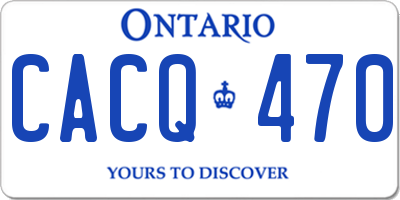 ON license plate CACQ470