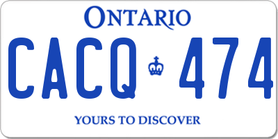 ON license plate CACQ474