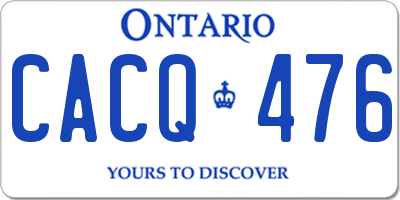 ON license plate CACQ476