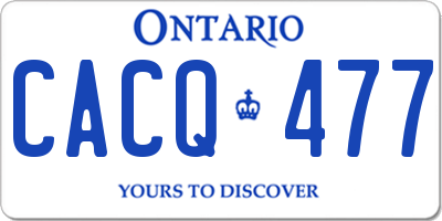 ON license plate CACQ477