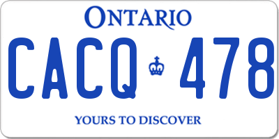 ON license plate CACQ478