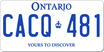 ON license plate CACQ481