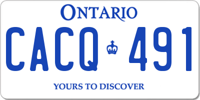 ON license plate CACQ491