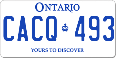 ON license plate CACQ493