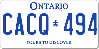 ON license plate CACQ494