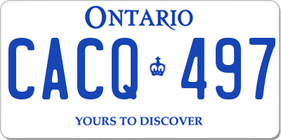 ON license plate CACQ497