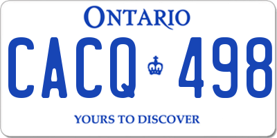 ON license plate CACQ498