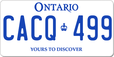 ON license plate CACQ499