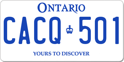 ON license plate CACQ501