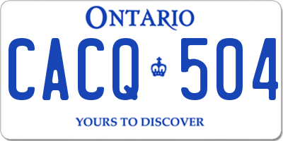 ON license plate CACQ504