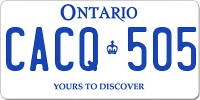 ON license plate CACQ505