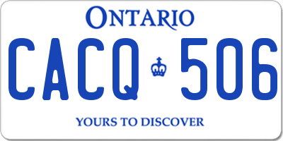 ON license plate CACQ506