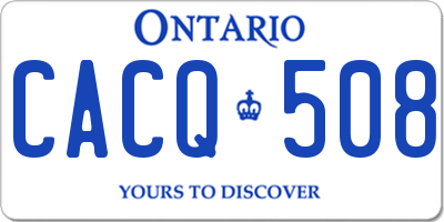 ON license plate CACQ508