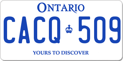 ON license plate CACQ509