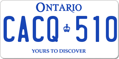 ON license plate CACQ510