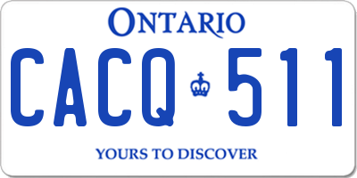 ON license plate CACQ511