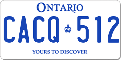 ON license plate CACQ512