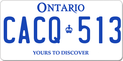 ON license plate CACQ513