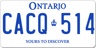 ON license plate CACQ514