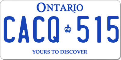 ON license plate CACQ515