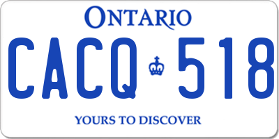 ON license plate CACQ518