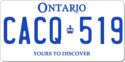 ON license plate CACQ519