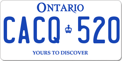 ON license plate CACQ520