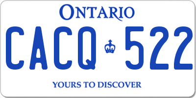 ON license plate CACQ522