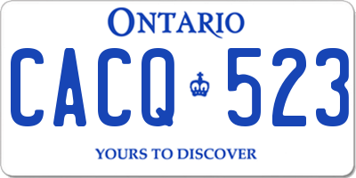 ON license plate CACQ523