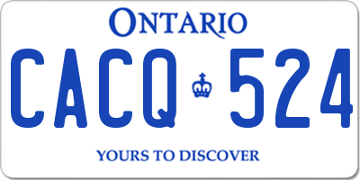 ON license plate CACQ524