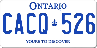 ON license plate CACQ526