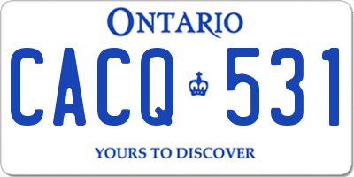 ON license plate CACQ531