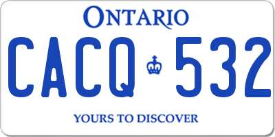 ON license plate CACQ532