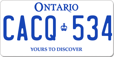 ON license plate CACQ534