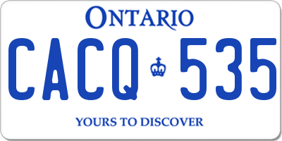 ON license plate CACQ535